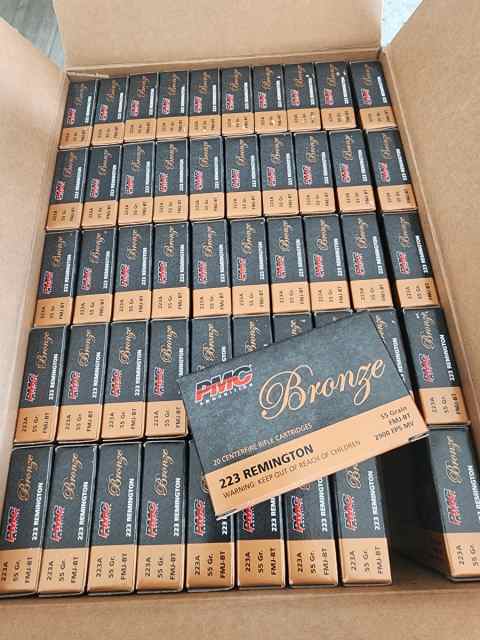 2,000 rounds PMC Bronze 223, 55 grain fmj-bt