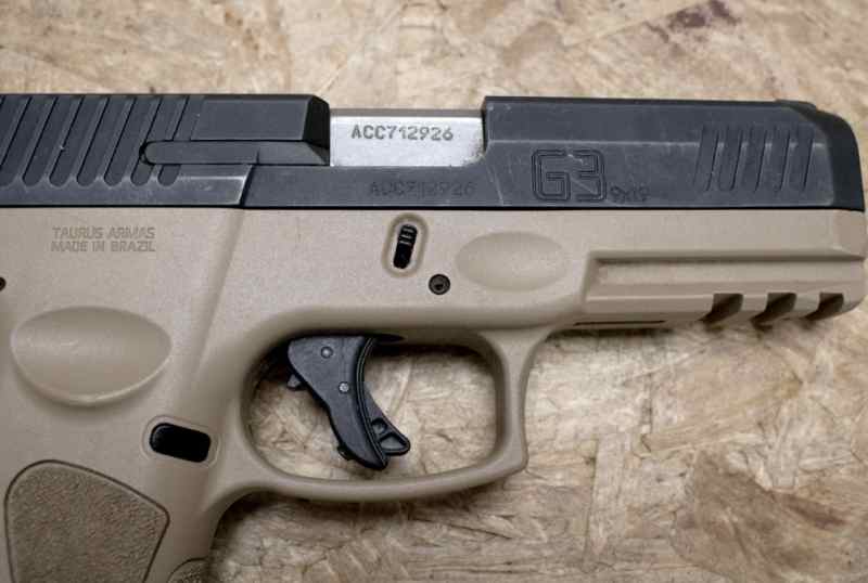 Taurus G3 9mm Police Trade-In Pistol with Tan Fram