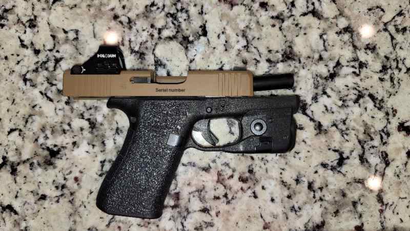 Glock 43x with custom milled slide Holosun red dot