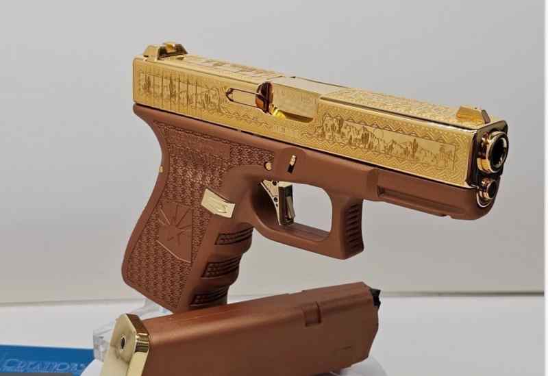 Glock 19 Gen3  Custom Gold Handgun