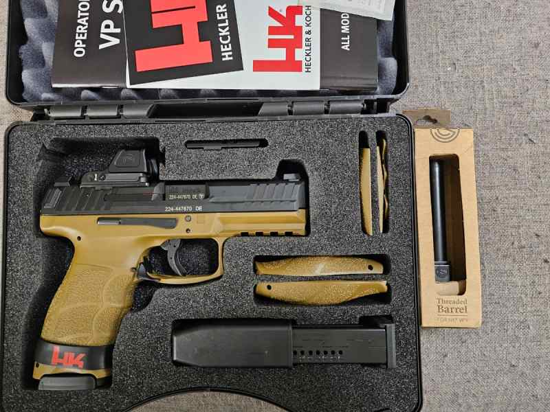 Unfired HK VP9 OR FDE w/SiCo TB &amp; SLx RS-10 Reflex