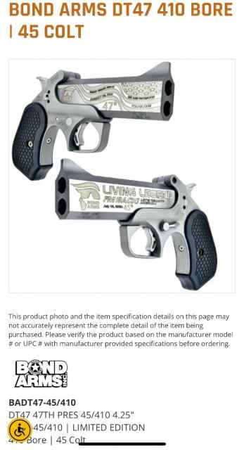Donald Trump Bond Arms Derringer 45 Colt/410