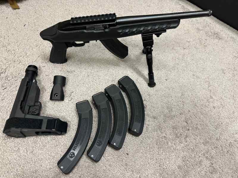 Ruger Charger 10/22 .22LR with accessories.